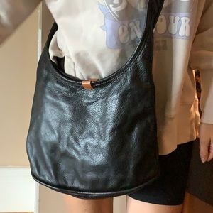 UGG soft black leather crossbody.  Gently used. 10”W x 12” L